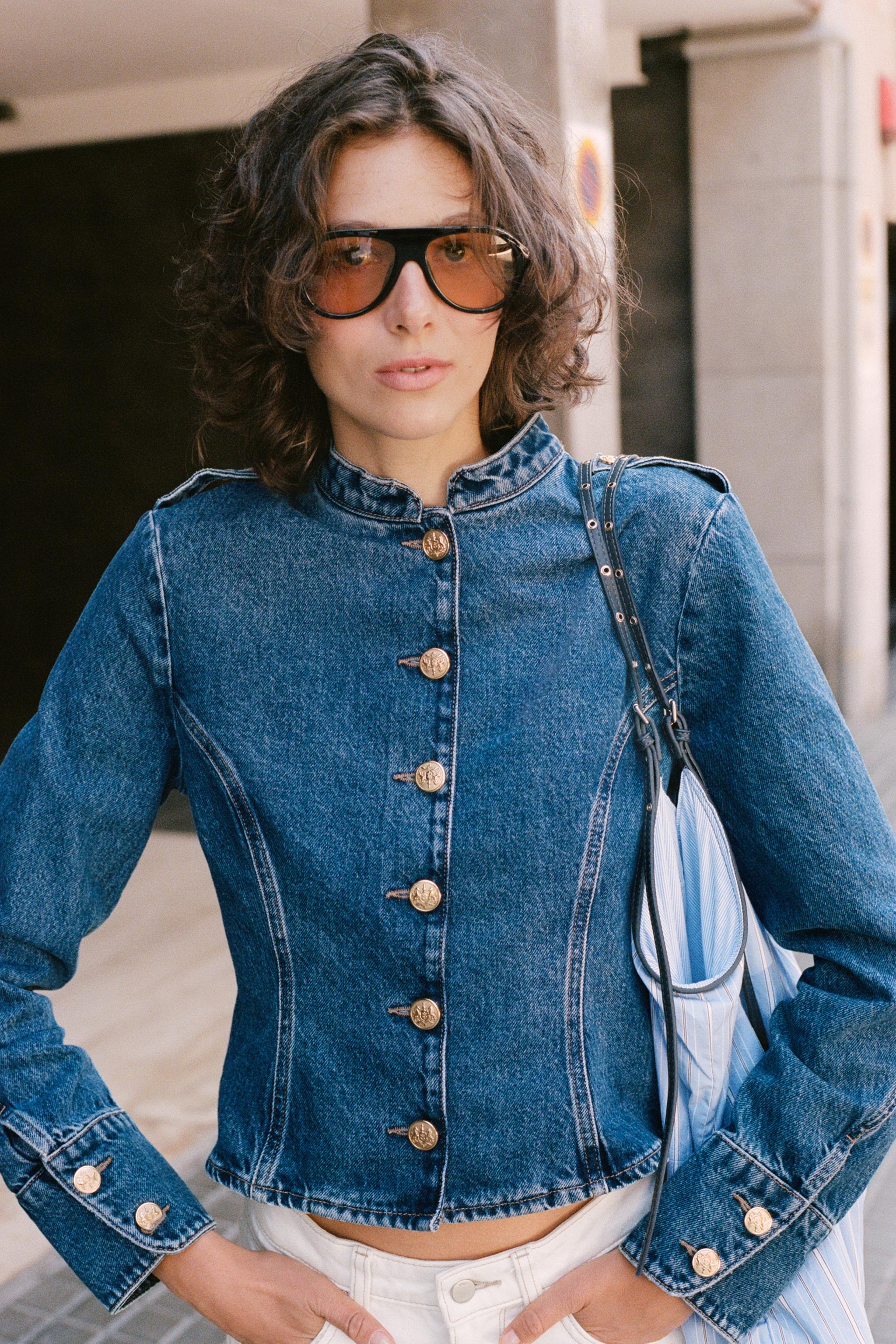 VESTE EN DENIM Z1975 À BOUTONS DORÉS